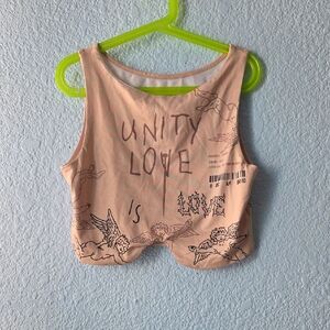 Graphic Crop Top with Angel Print